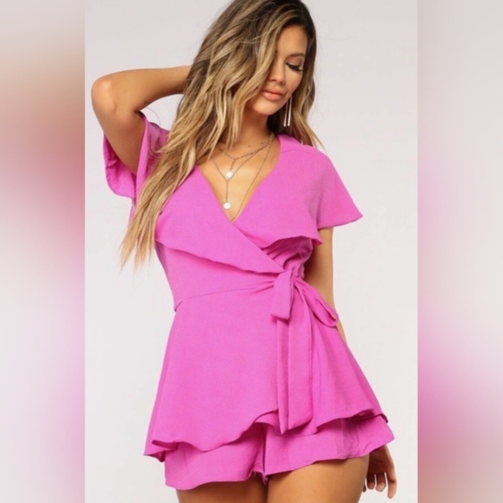 DO + BE Got My Ruffles On Your Mind Romper - Orchid Size: S
